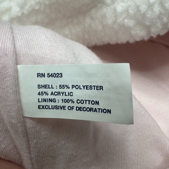 Baby Gap Infant Jacket Pink White Sherpa Fleece Sz 0-3 month Coat Lined Zip Y2K - Picture 12 of 15